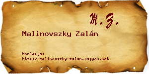 Malinovszky Zalán névjegykártya