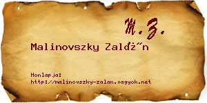 Malinovszky Zalán névjegykártya