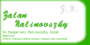 zalan malinovszky business card